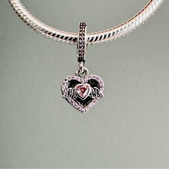 New Pandora Heart and Mom Dangle Charm, charms for pandora bracelets - Picture 3 of 7